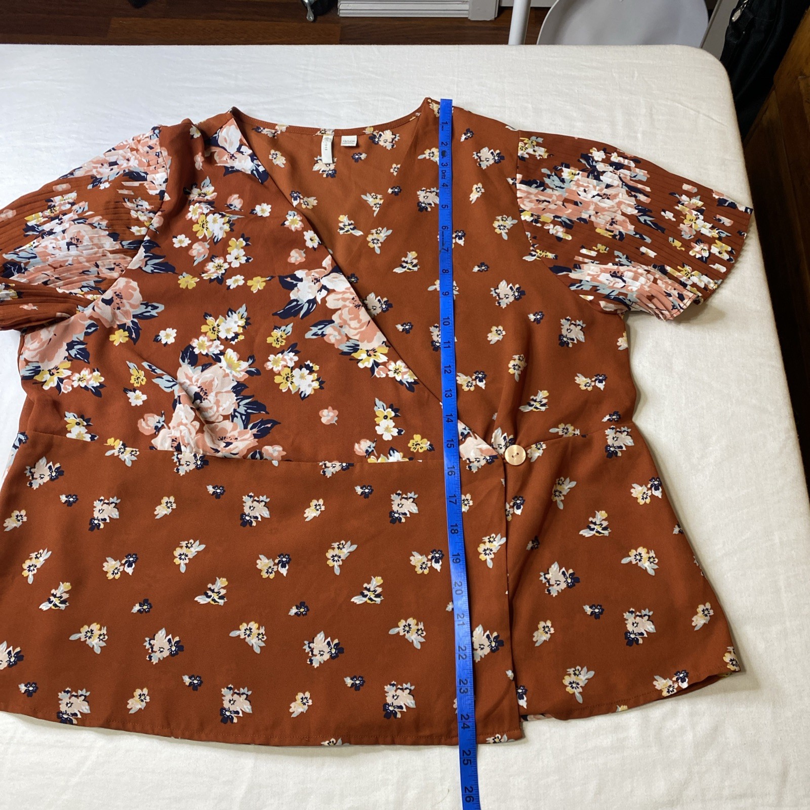 Cato Womens Fall Floral Patchwork Flutter Sleeve … - image 12