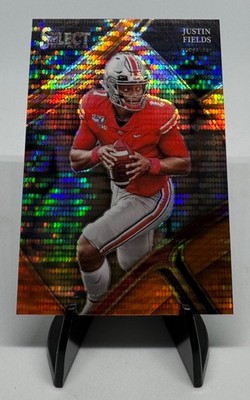 2023 Panini Select Draft Picks Neon Orange Pulsar Prizm /26 Justin Fields #138