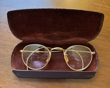 B L Bausch Lomb 1/10 12K Gold Filled Antique Eyeglasses 1920's Original Case