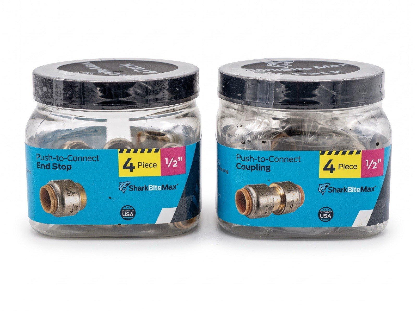 SharkBite Max 1/2" Push Fitting Lot UR008A4 UR514A4 4 Couplings 4 End Stops