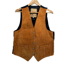 Leather Vest Womens Size M Brown Pig Split Phoenix USA Frontier Collection Rodeo