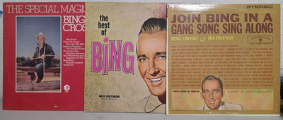 Bing Crosby 3-Record Albums Special Magic/Best of/Sing Along Ultrasonic Clean!