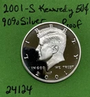 2001-S Kennedy Half Dollar 50c Gem DCam Proof 90% Silver See Pics