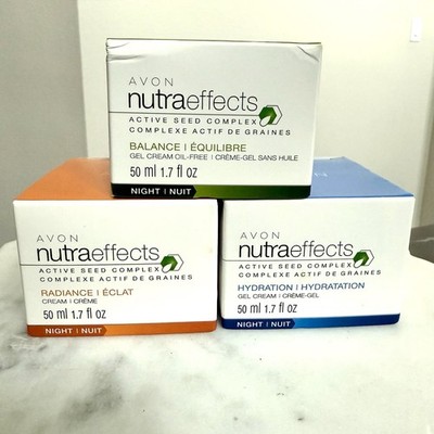Avon NutraEffects Active Seed Complex, Radiance, Balance & Hydration, Lot Of 3