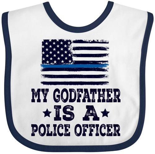 Inktastic Police Officer Godfather Law Enforcement Baby Bib Godson Goddaughter