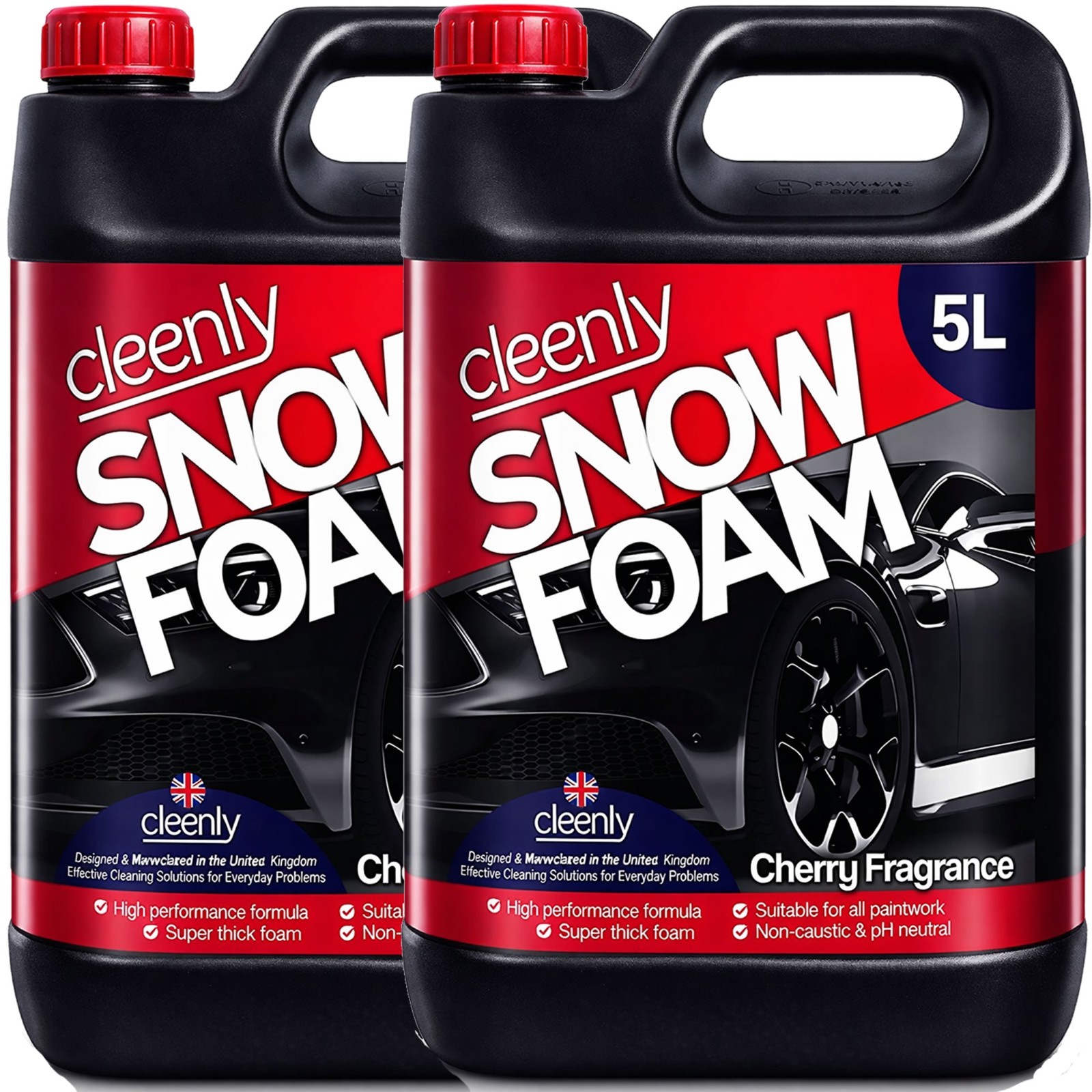Cleenly Snow Foam Car Wash Soap Cherry Jet Vehicle Cleaning  pH Neutral 10L