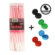Kashmir Pre Rolled Cones Pink Rolling Papers 1 1/4 Natural Gum & Smooth 100 Ct
