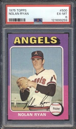 1975 Topps Baseball Nolan Ryan #500 PSA 6 ANGELS EX-MT HOF