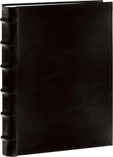 Pioneer Sewn Bonded Leather BookBound Bi-Directional Photo Set of 1, Black 