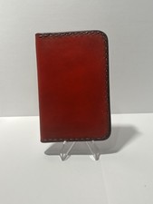 Handcrafted Leather Bifold Wallet - Hand Dyed  Stitched - 4 Card 2 Hidden Slots