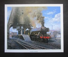 11.50" x 9.50"  MALCOLM ROOT  PRINT  " COALING A PACIFIC "  READY FOR FRAMING