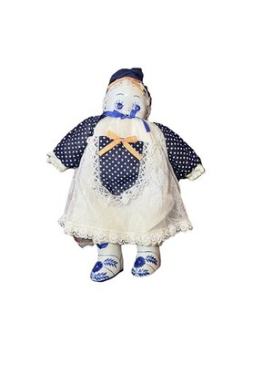 Vintage chinesische Mädchen Puppe blau weiß Porzellankopf Hände & Füße Kewpie Stil