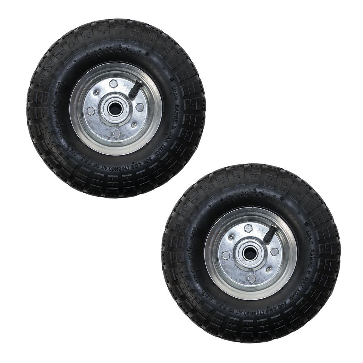 Kct 2 Pack Replacement 10 Inch Pneumatic Wheel Spare Tyre 4.10/3.50-4 Trailer Sack Barrow Truck Trolley Cart Sackbarrow Air Filled Heavy Duty Tire - Image 2