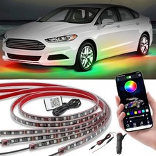 4Pcs Underglow LED Lights for Cars with App Control, RGB Dream Colors Chasing
