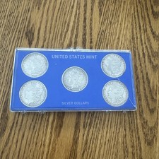 Lot Of 5 Morgan Silver Dollar Coins Set 1897 O 1896 P 1884 P  1886 O 1882 P