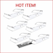 Boost Eyewear 6 Pack Reading Glasses, Clear Half Rim Frames, for Men and Women,