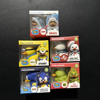 SET OF 5 Mini Tubbz Cosplay Rubber Ducks NEW BOB Bruce Stay Puft Grinch Sonic
