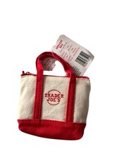 Trader Joe's Micro Tote Bag Red NWT