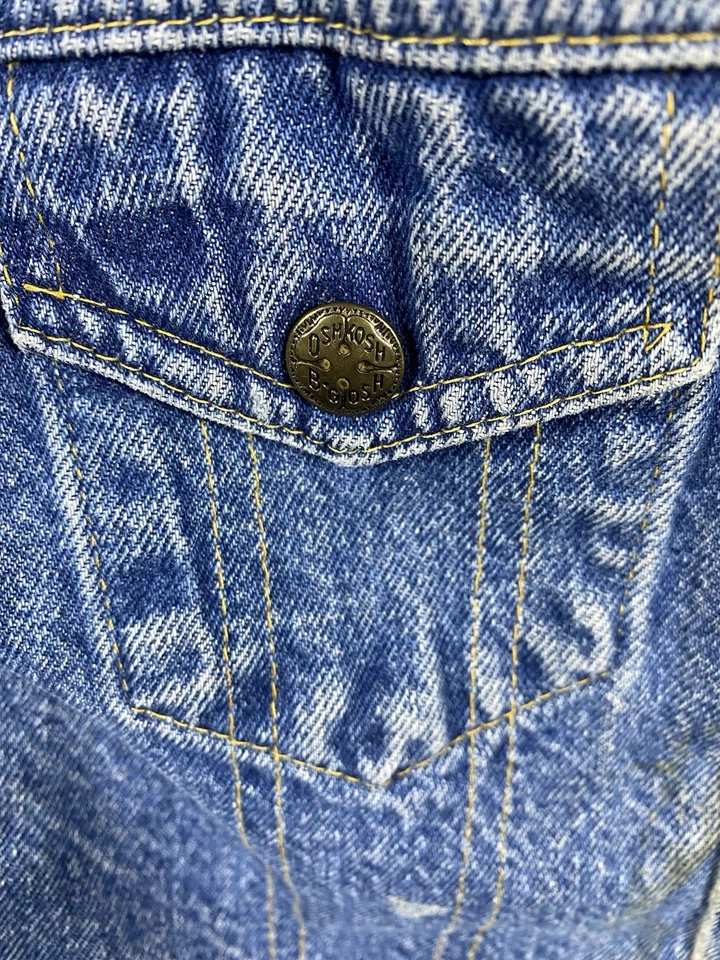 Vntg. 80’s Oshkosh Denim Flannel Lined Jacket Kids 3-4 Honeycomb GNR Vnt. Patch  - Image 2 of 4
