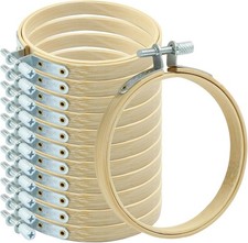 12PCS 3 Inch Embroidery Hoops, Bamboo Circle Cross Stitch Hoop Ring Bulk, Wooden