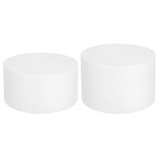 Round Foam Cake Dummy, 8"x 4",8"x 5" White Fake Cake Circles Dummies, 2Pcs