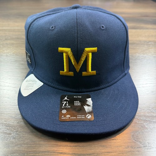 Jordan Brand Michigan Wolverines On Field Pro Cap Fitted Hat  Size 7 1/4"