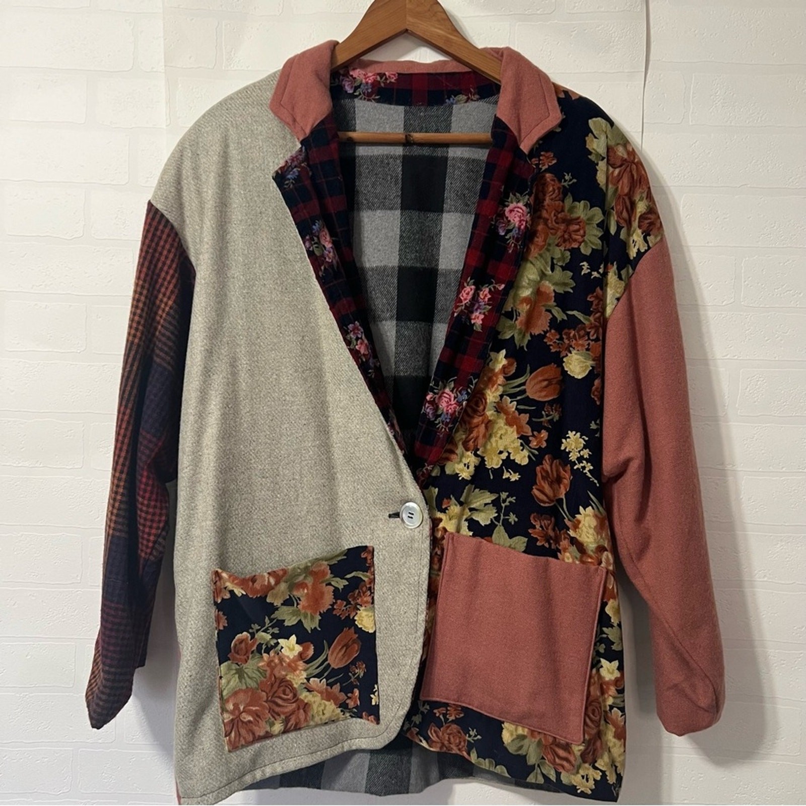 Unique Mixed Media Upcycled Patchwork Whimsical C… - image 2