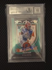 2021 Panini Prizm Draft Picks Kyle Pitts RC Green Prizm Crusade Auto BGS 10
