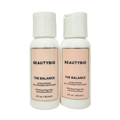 2x BeautyBio The Balance PH Balancing Gel Cleanser Travel Size 2 oz/60 ml Each