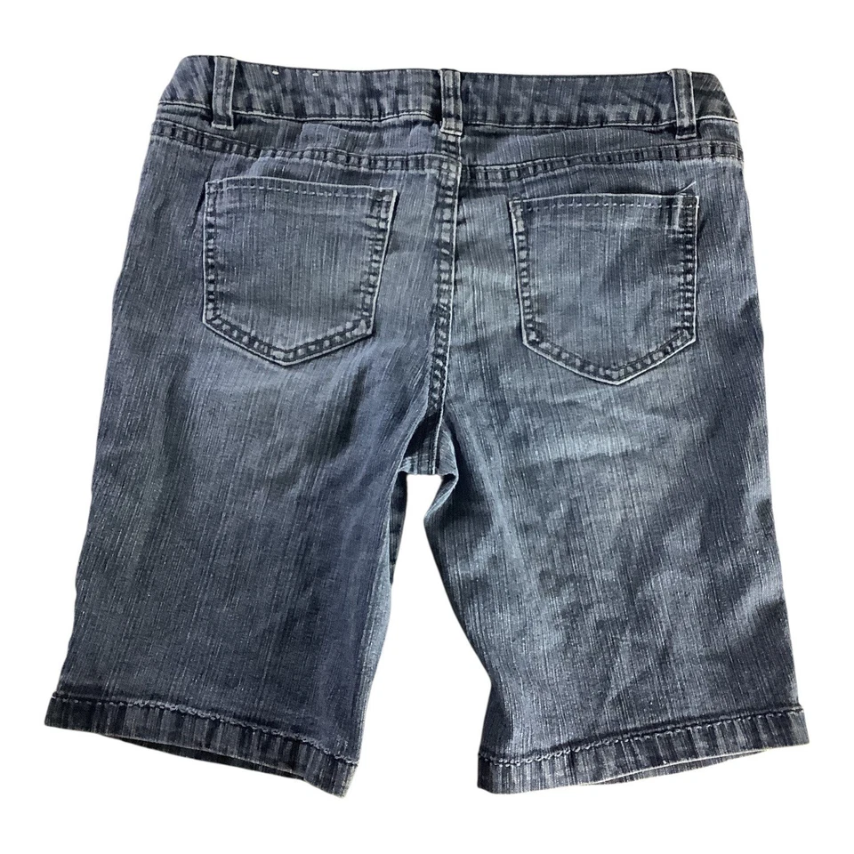 Bermudas vaqueras con estampado de mariposas para niñas talla 14 1/2 cintura elástica Foto 2 de 4