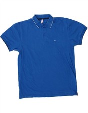 SUN68 Mens Polo Shirt XL Blue Cotton BU07
