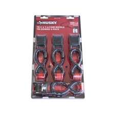 Husky 10 Ft. X 1 In. Cam Buckle Tie-down Straps With S-hook 4-pack