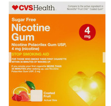 CVS Sugar Free Nicotine Gum Coated Fruit 4mg -100 Pieces-FS-see description