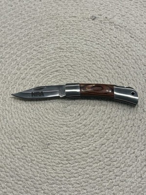 NRA Lockback Pocket Knife 440 Stainless Steel Wood Handle New In Box