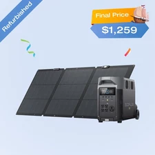 EcoFlow DELTA Pro 3600Wh Power Station + 160W Solar Panel Certified Refurbished