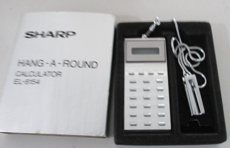 Vintage SHARP Hang-A-Round Calculator EL-8154 Miniature Calculator On A Chain
