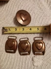 Civil War Era Heart Bridle Rosette And 3 Heart Buckles Brass