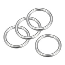 316 Stainless Steel Round Ring Welded O-Rings 25mm 0.98" ID 4mm Thick 4 Sets