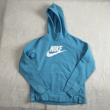 Nike Blue Pullover Long Sleeve Fleece Hoodie Mock Neck Girls Size XL