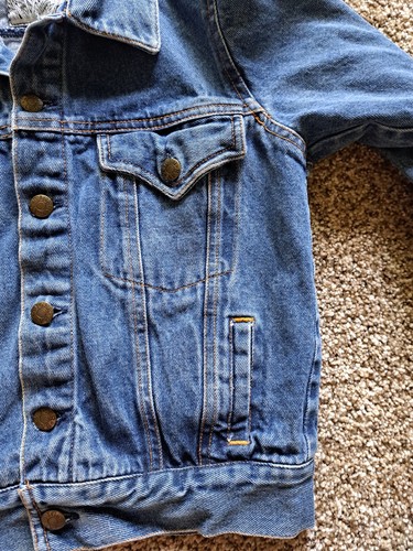 Vintage Tiger Bay Childrens Unisex Size Small Jean Denim Jacket Retro Button Up - Picture 5 of 8