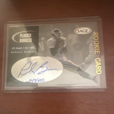 SAGE 2000 Autographs Plaxico Burress #A6 Silver Rookie Auto Serial 349/400
