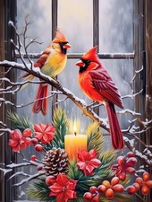 Cardinal Bird Diamond Art Kit For Adults 5D DIY Full Drill Wall Decoration