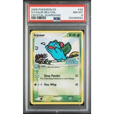 Ivysaur 34/100 EX Crystal Guardians Reverse Holo Stamped PSA 8
