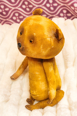Teddy Bear Baby Doll Stuffed Animal Fabric Primitive Folk Art