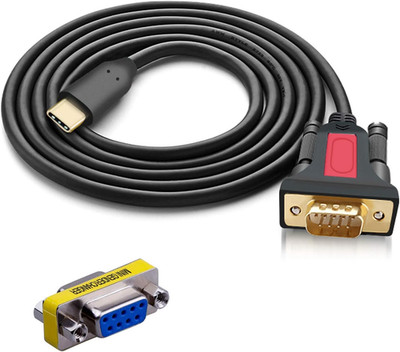 USB Type C to RS232 DB9 Serial(9-Pin) Converter Adapter Cable 5Ft with a Male to