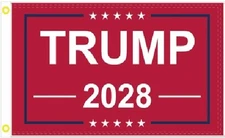 3X5 TRUMP 2028 MAGA KAG RED REPUBLICAN FLAG BANNER 100D W/ GROMMETS