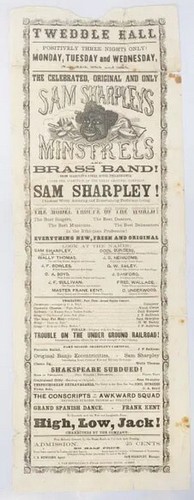 Sam Sharpleys Minstrals Broadside Poster