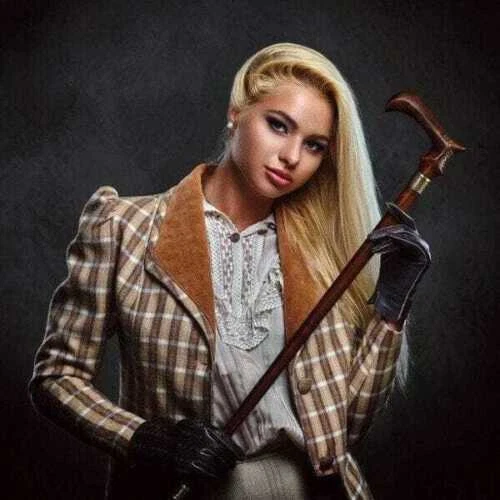 Bastón de madera tallado Derby de lujo bastón hecho a mano diseñador de regalo Foto 3 de 4