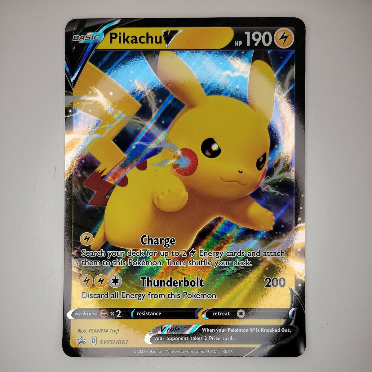 Black Star Promo Pokemon Card, (Jumbo) Pikachu V SWSH061 Ultra