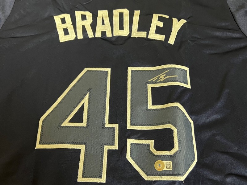 Taj Bradley  Tampa Bay Rays Auto Signed Custom Jersey Beckett Hologram Blue
